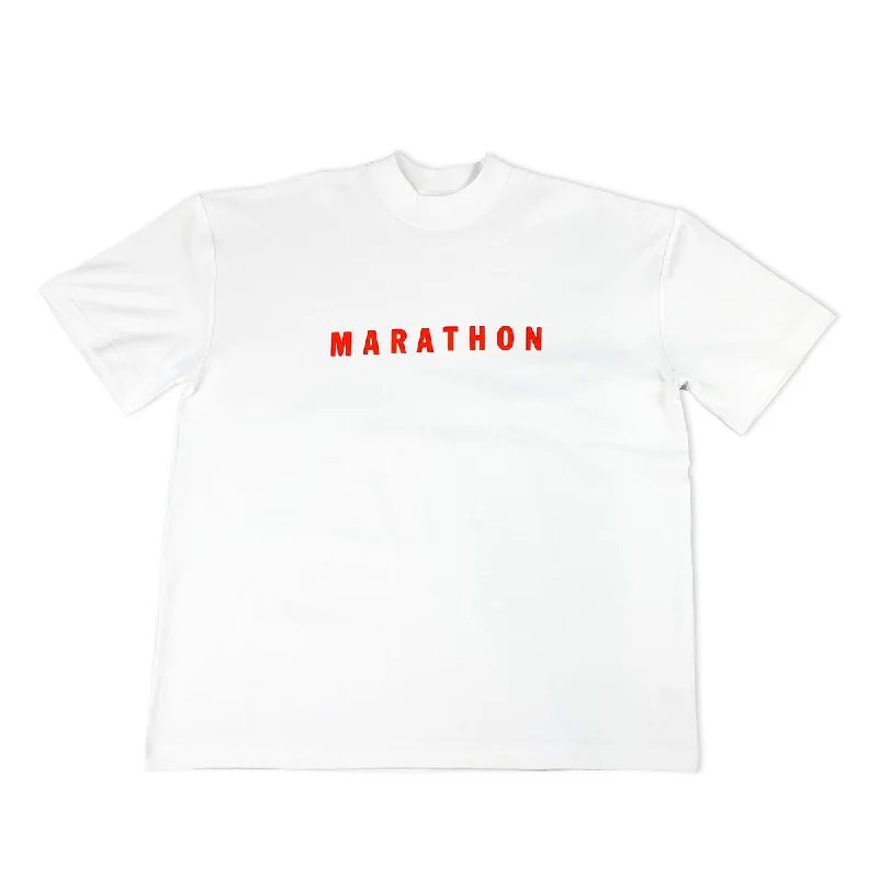 Marathon Hero T-Shirt (Ultra Oversized) - White/Red