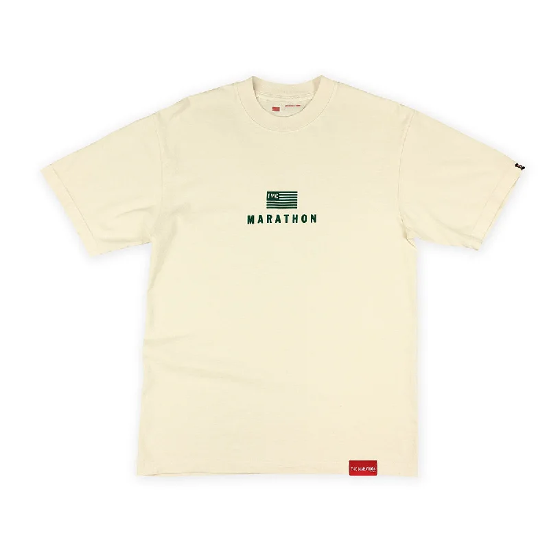 Modern Stack T-Shirt - Cream/Forest Green