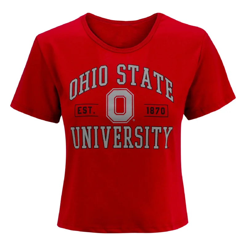 Ladies Ohio State Buckeyes Property Of Crop Short Sleeve