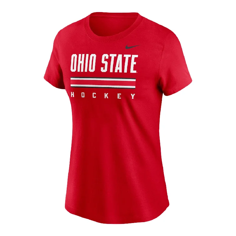 Ladies Ohio State Buckeyes Cool Fan Hockey Scarlet T-Shirt