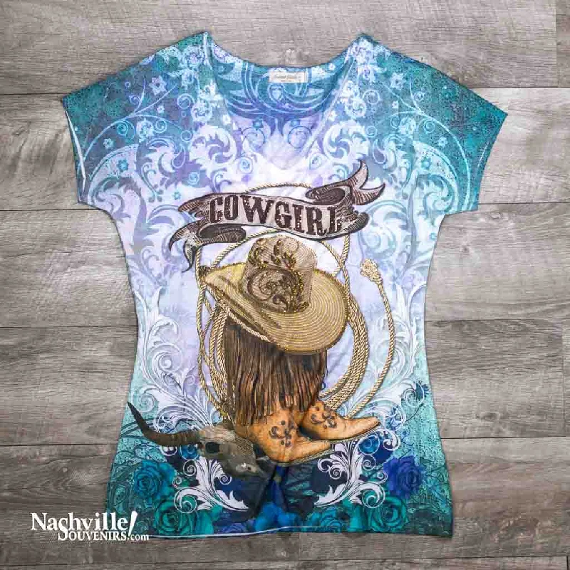 Women's "Cowgirl" Boots and Hat Shirt