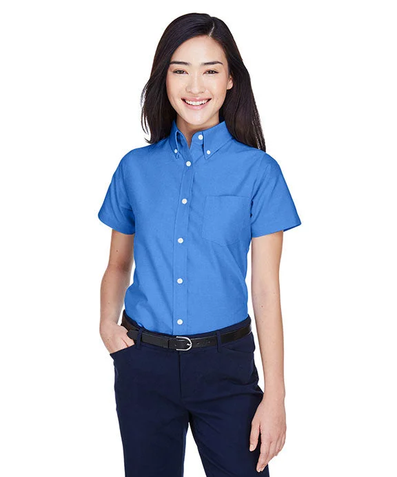 8973 - UltraClub Ladies Classic Wrinkle-Resistant Short-Sleeve Oxford | French Blue