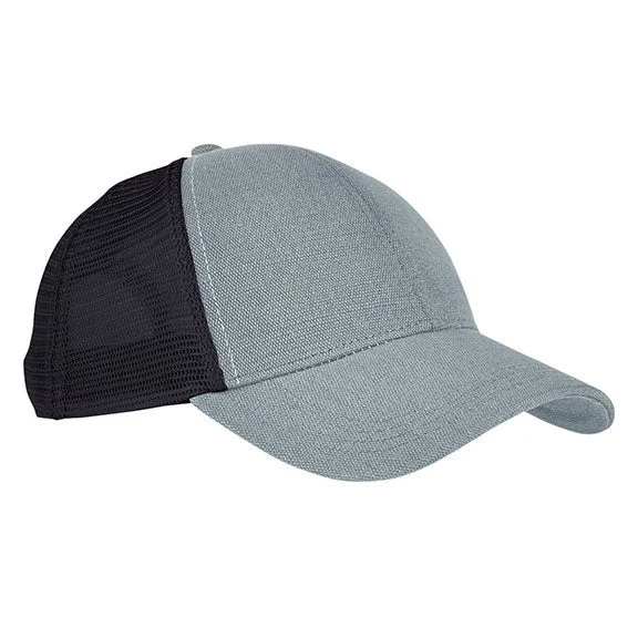 EC7093 - Econscious Unisex Hemp Eco Trucker Recycled Polyester Mesh Cap | Charcoal/Black