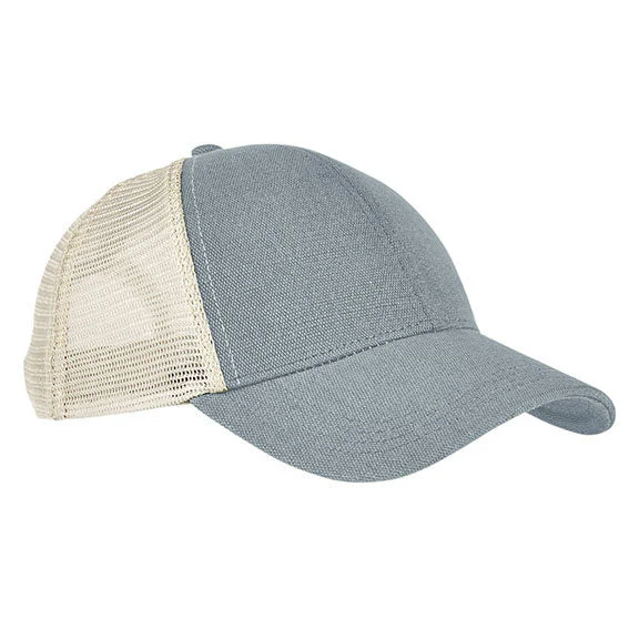 EC7093 - Econscious Unisex Hemp Eco Trucker Recycled Polyester Mesh Cap | Charcoal/Oyster