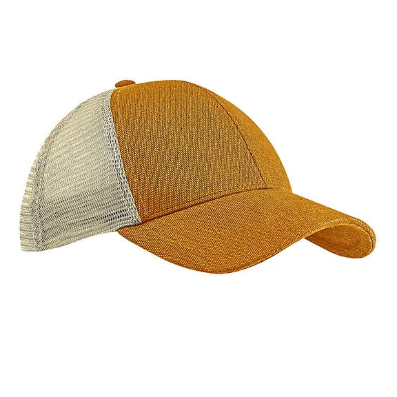 EC7093 - Econscious Unisex Hemp Eco Trucker Recycled Polyester Mesh Cap | Old Gold/Oyster