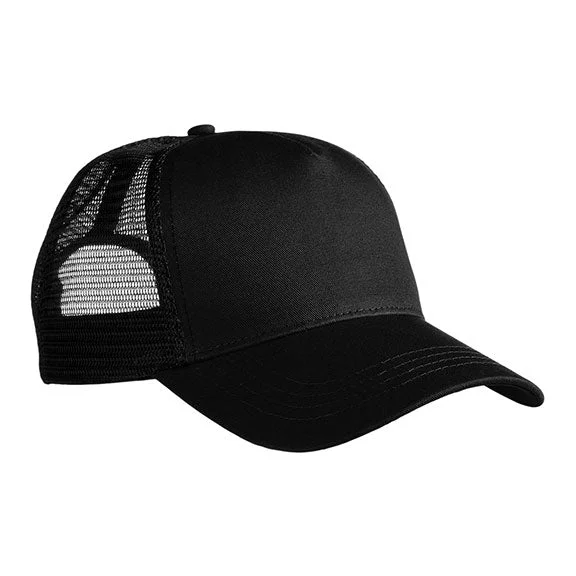 EC7094 - Econscious Organic Cotton/RPET Semi-Curve Trucker Cap | Black/Black