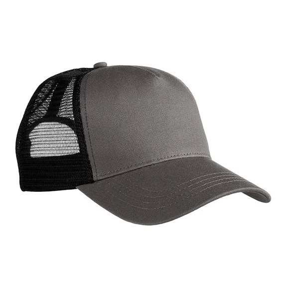 EC7094 - Econscious Organic Cotton/RPET Semi-Curve Trucker Cap | Charcoal/Black