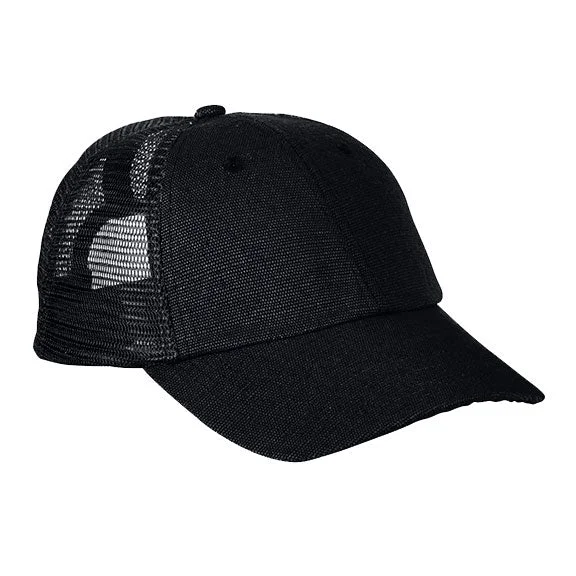 EC7095 - econscious 6.8 oz. Hemp Washed Soft Mesh Trucker Hat | Black/Black