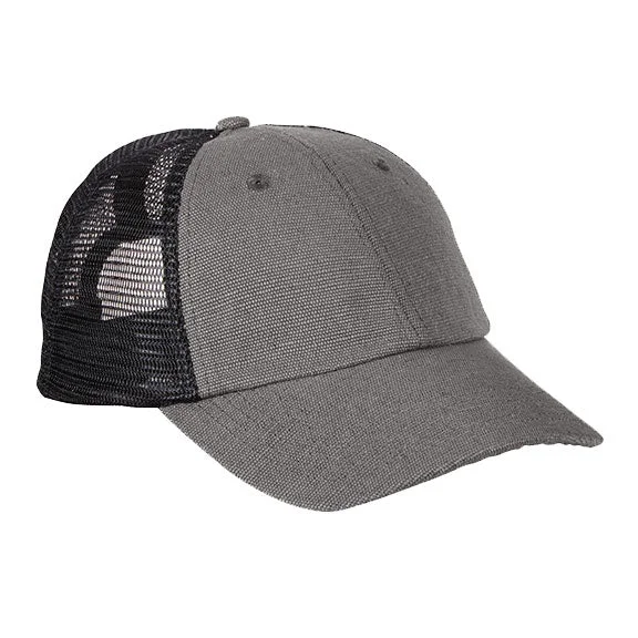 EC7095 - econscious 6.8 oz. Hemp Washed Soft Mesh Trucker Hat | Charcoal/Black