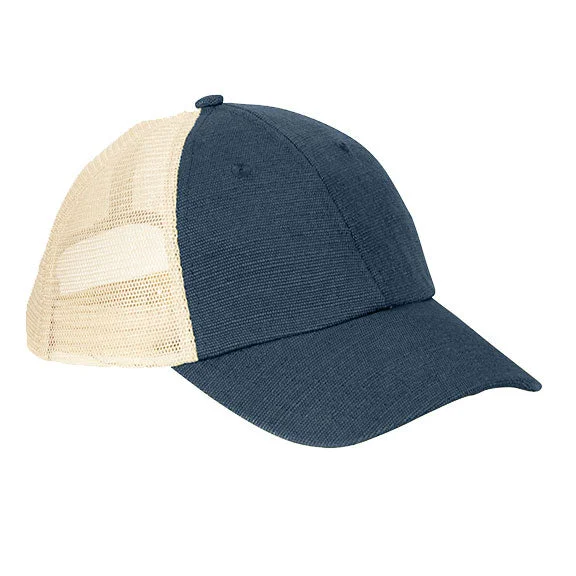 EC7095 - econscious 6.8 oz. Hemp Washed Soft Mesh Trucker Hat | Navy/Oyster