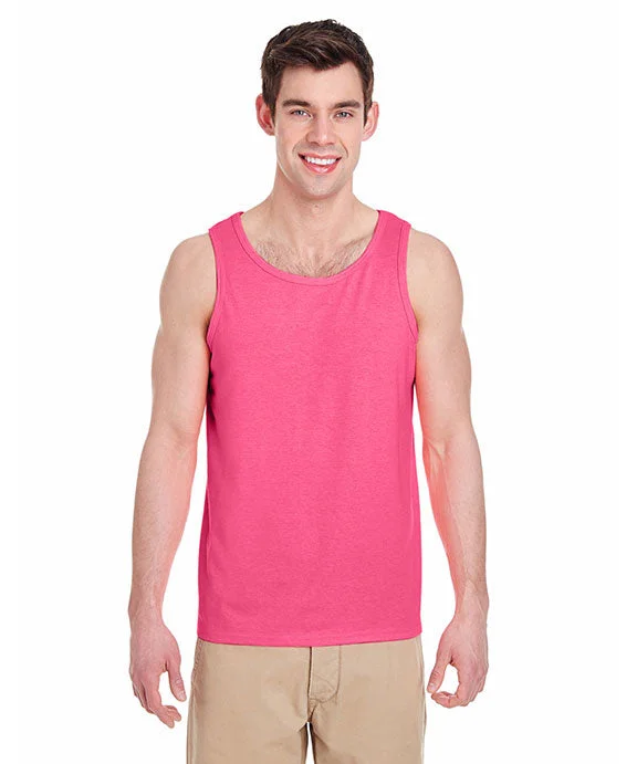 G520 - Gildan Adult Heavy Cotton 5.3 oz. Tank Top | Safety Pink