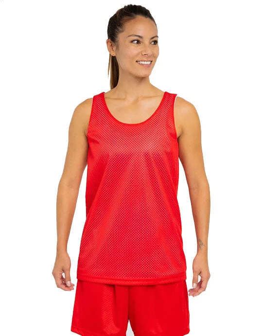 NW1000 - A4 Ladies Reversible Mesh Tank Top | Scarlet/White