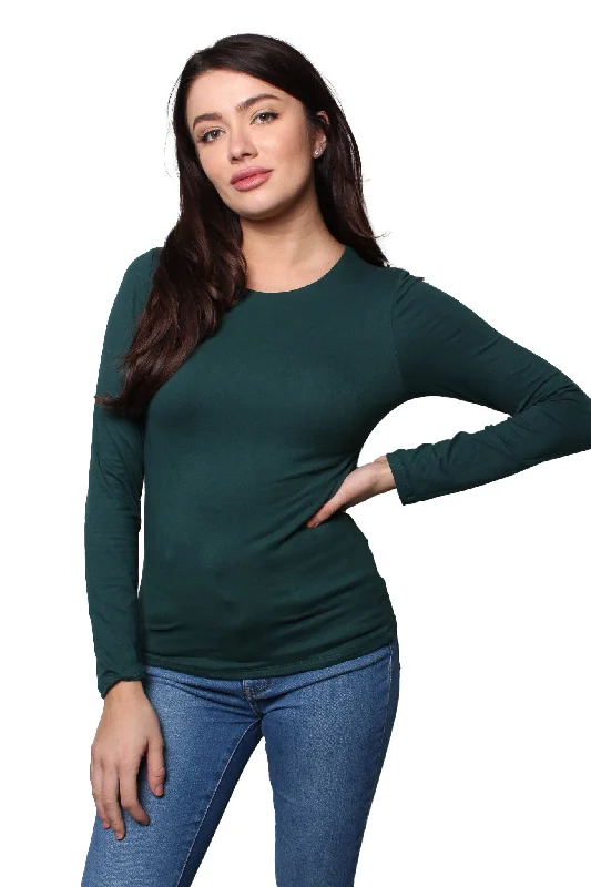 Women's Long Sleeves Round Neck Fitted Top