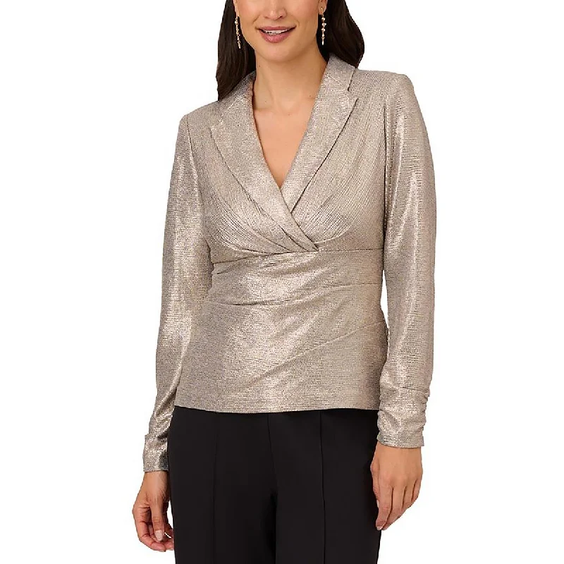 Womens Metallic Long Sleeves Blouse