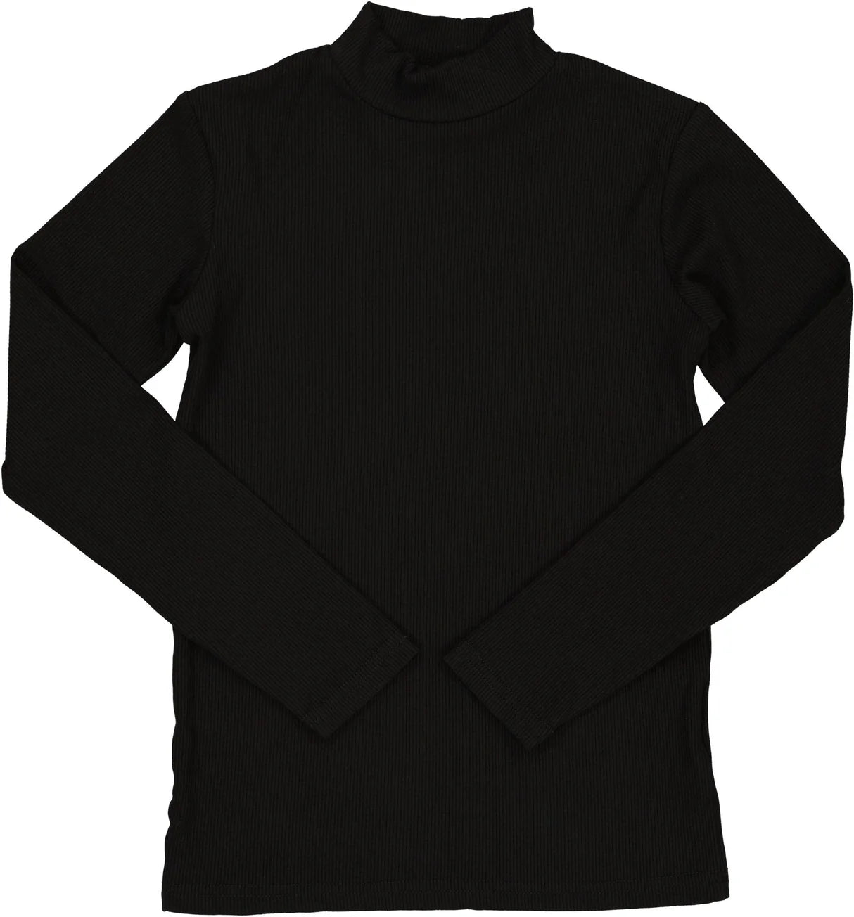 Harti Shells Black Mock Neck Long Sleeves Ribbed