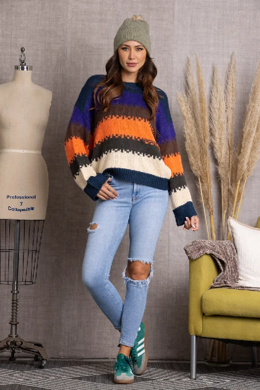 MULTI PATTERN KNITTED SWEATER-ILT1152